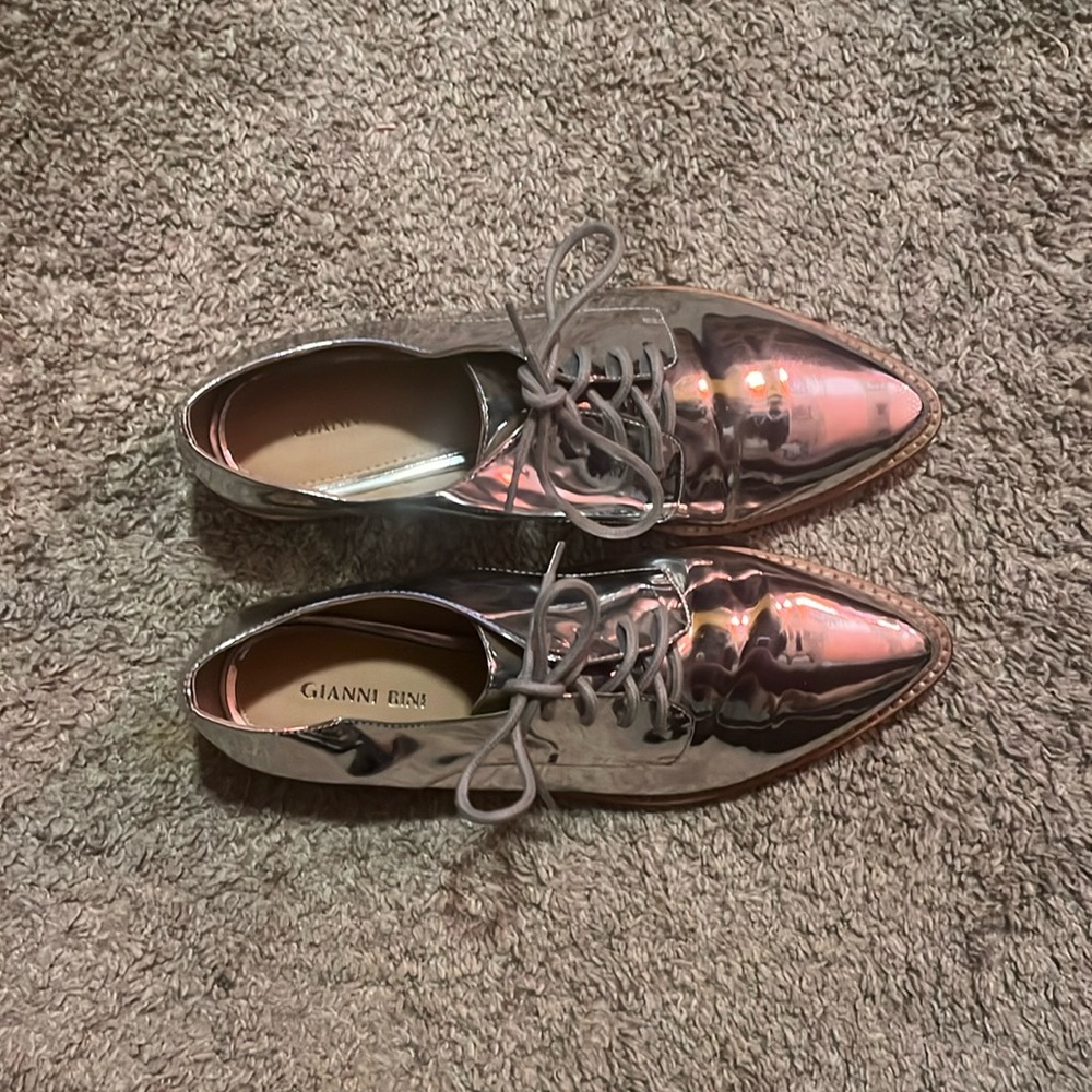GIANNI BINI Chrome Loafers Size 8.5